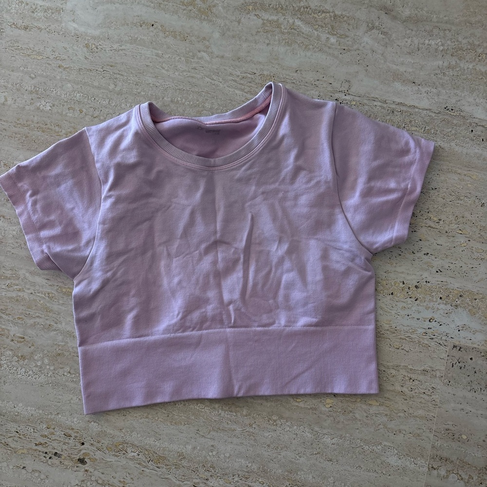 Aerie offline washed up pink ribbed top